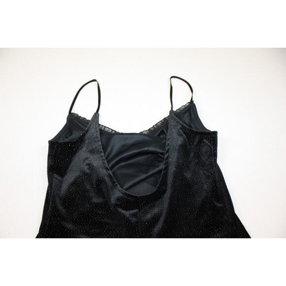 Velvet Midi Dress Size‎ 9/10 Black glitter Embellished low Back Whimsygoth Vamp - Picture 5 of 14